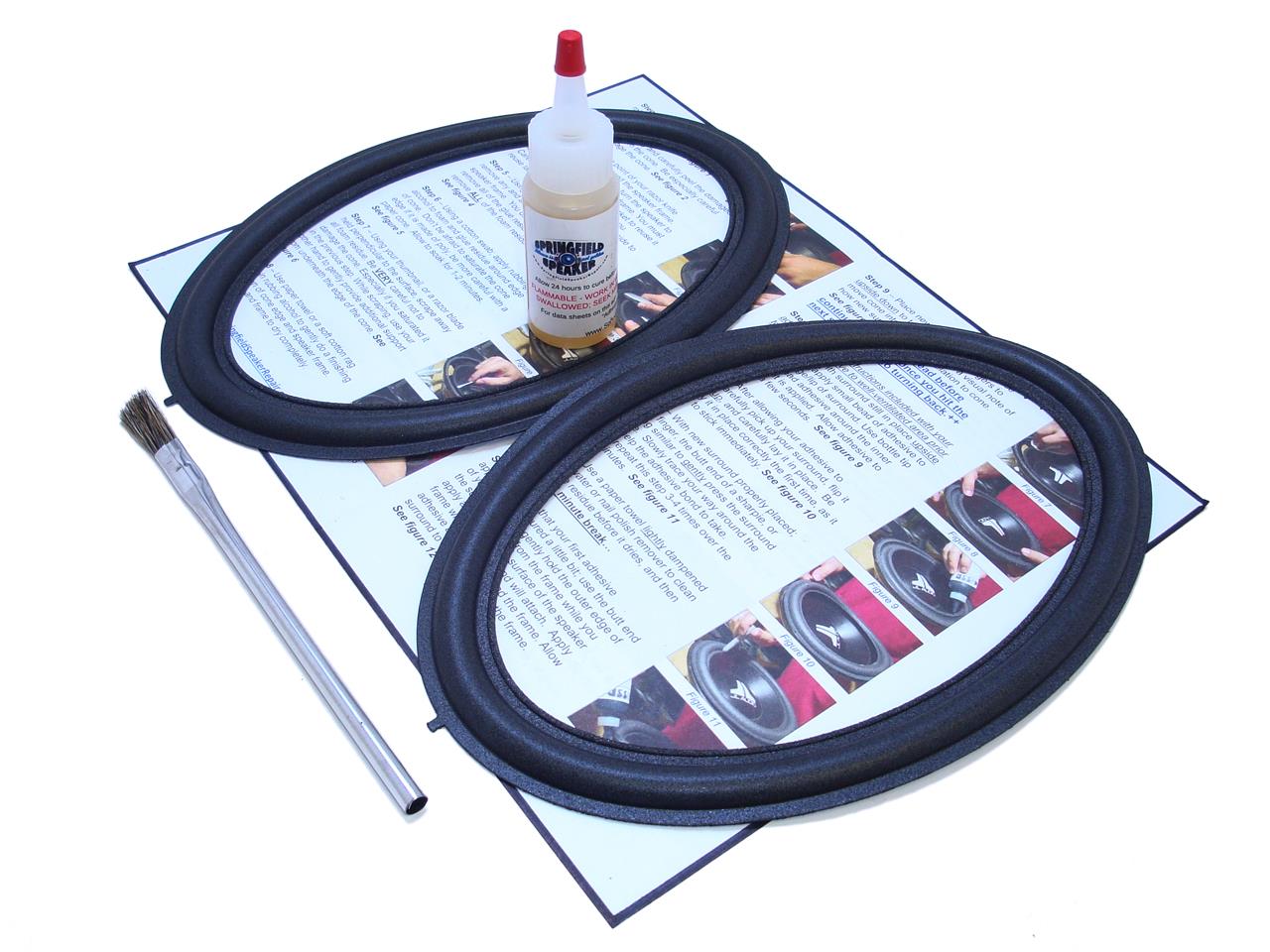 Springfield Speaker 12" Angle-Attach Foam Surround Edge Repair Kit - Compatible With Pioneer HPM-900, CS-609, CS-629, CS-7000, CS-710, CS-720, CS-722, CS-722A, CS-77, S-801, CS-822, Many More