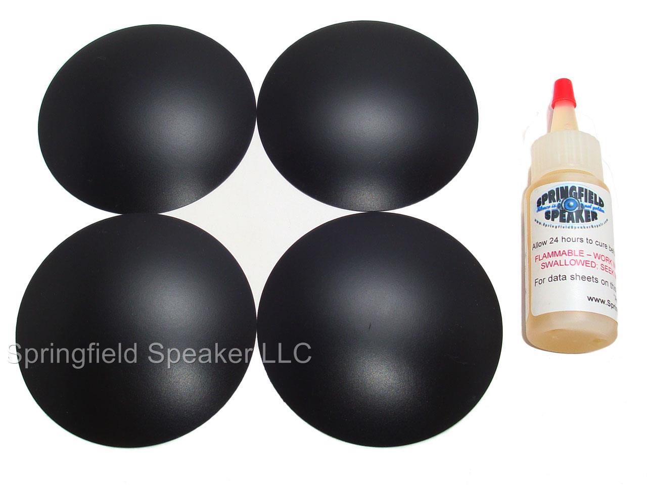 Four Pack of 3.25 " Poly Dome Speaker Subwoofer Dust Cap Kit