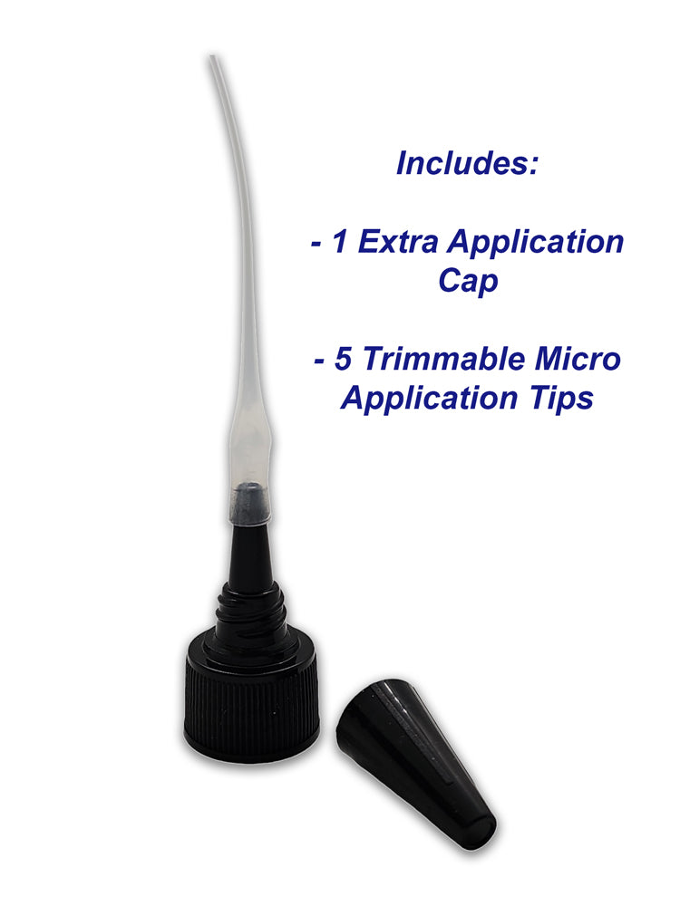 Black and white applicator with additional components on a white background