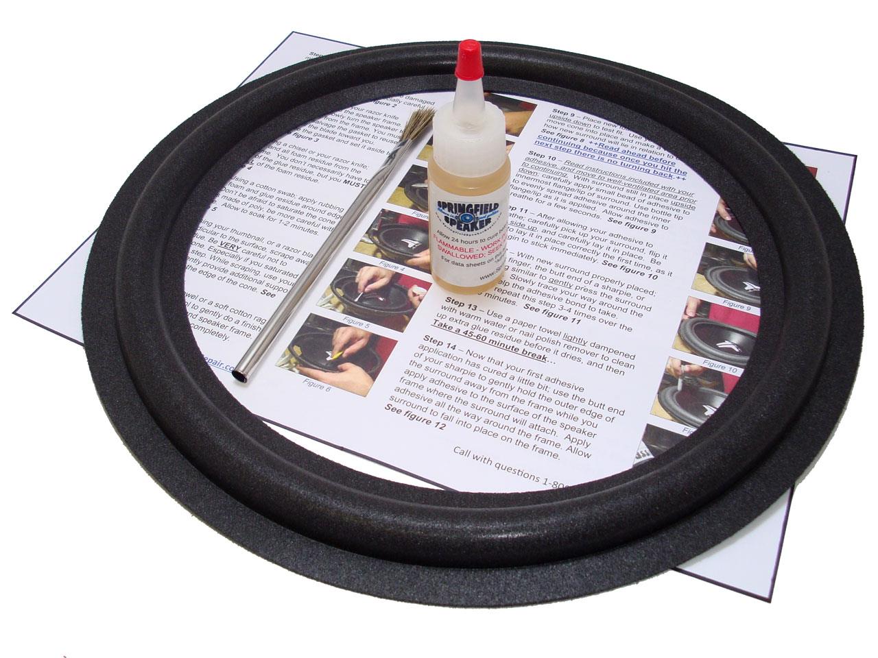 thumbnail image 2 of Kenwood 12-inch Speaker Foam Surround Repair Kit – 2A12b-024 – Made In USA 2 of 5